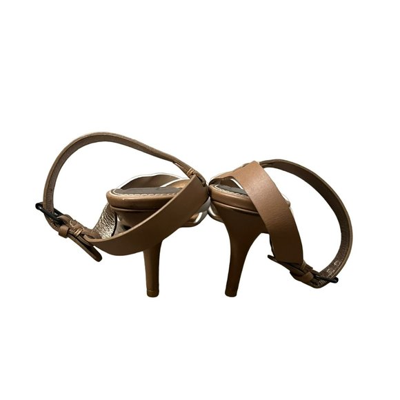 Lanvin White Gold Strappy Leather Sandal Heels Size 7.5 - Picture 3 of 8